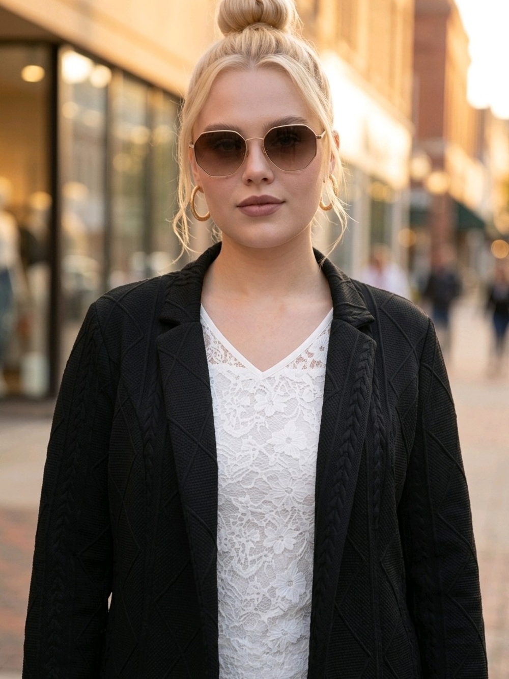 Plus Size Women’s Black Knit Blazer Jacket Sz 2xl